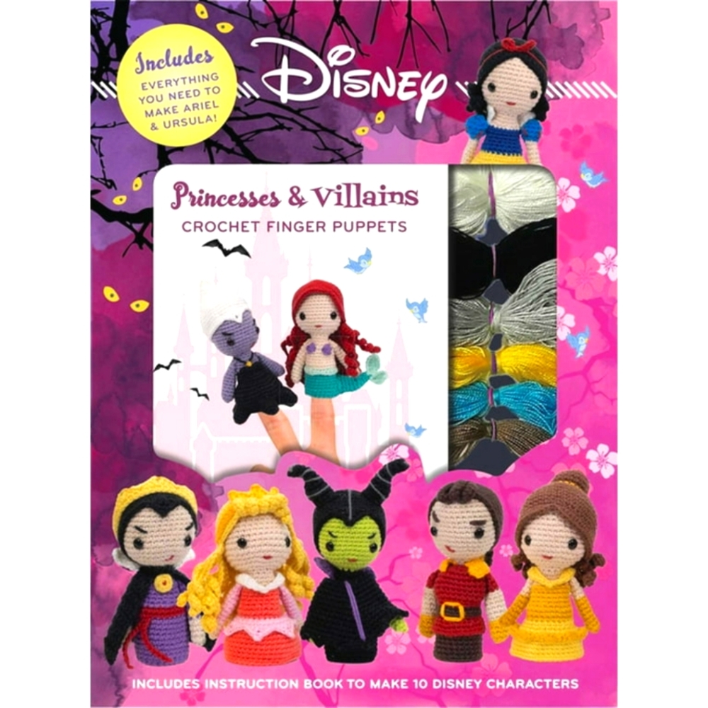 Disney Princesses & Villains Crochet Finger Puppets For Kids Activities Fun